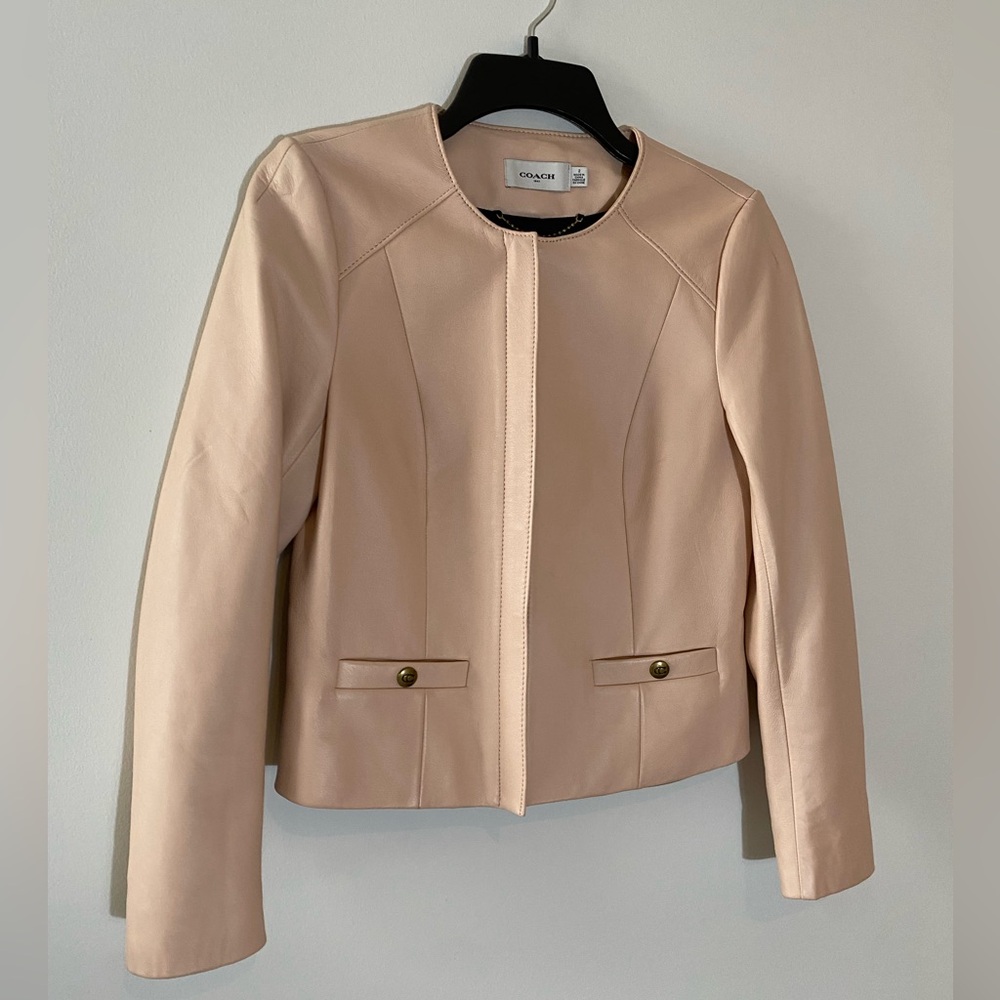Coach 1941 Collection Blush Pink Leather Jacket - Picture 6 of 15